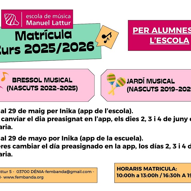 Foto Matricula Escola Curs 2025-26