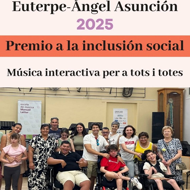 Foto Premi Euterpe - Ángel Asunción a la Inclusió Social en les Societats Musicals: Música interactiva per a tots i totes