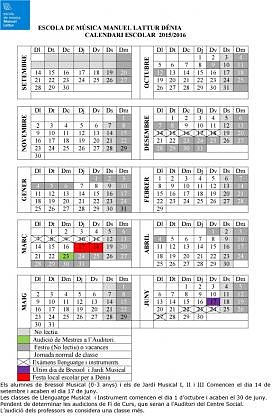 Calendari Curs 2015-16