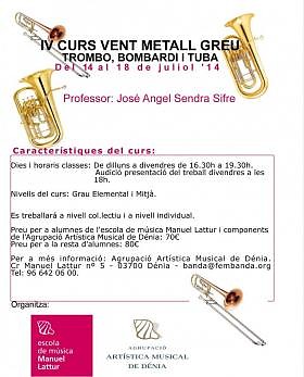 Foto IV Curs Metall Greu (trombó, Bombardí, Tuba)